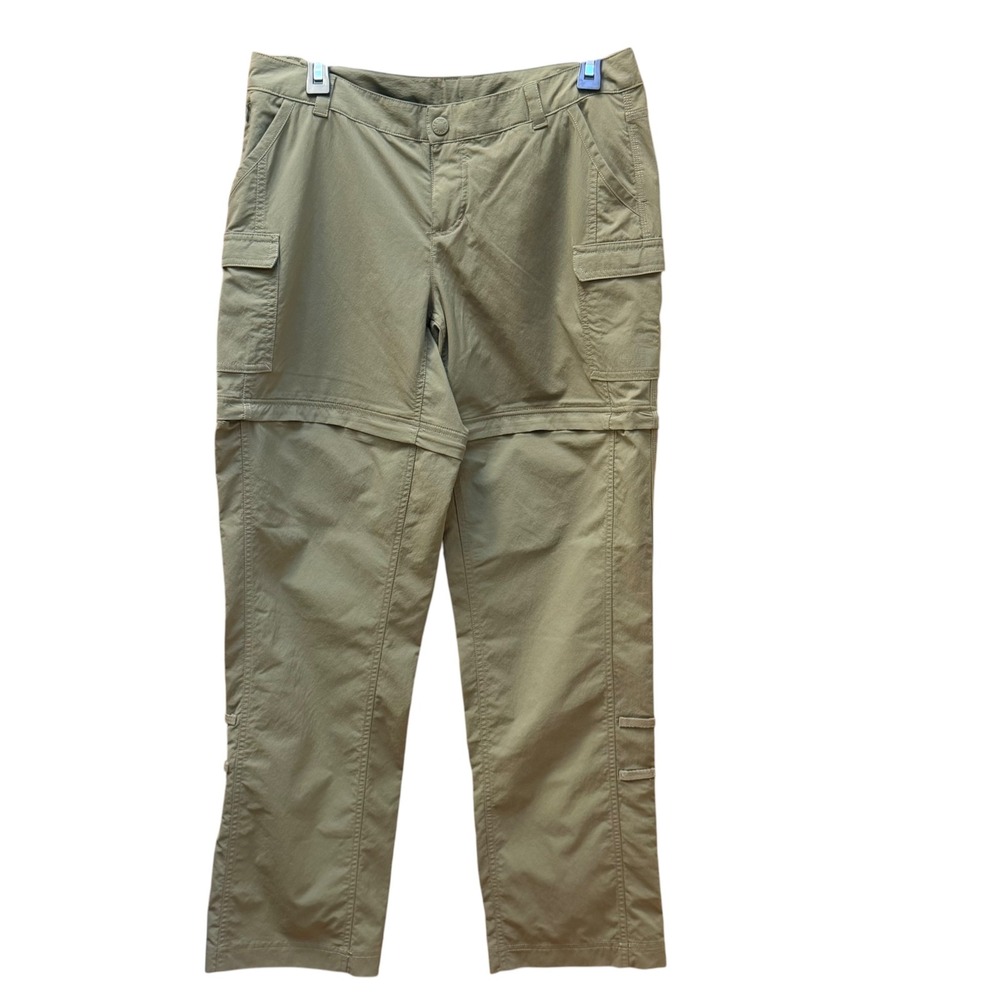 The North Face Pants Womens 8 Khaki Green Convertible Cargo Hiking Zip Off